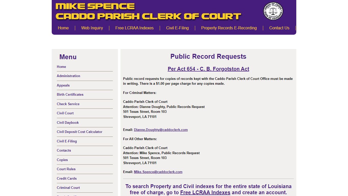 Caddo Parish Clerk of Court